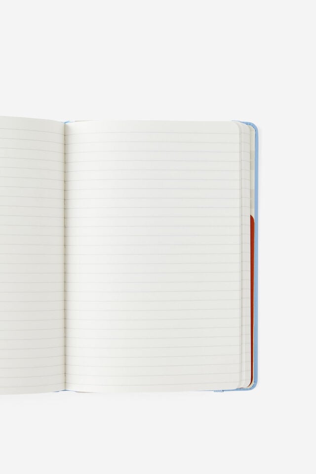 A5 Hard Cover Lined Notebook, BLUE SKIES DEBOSS STRIPE