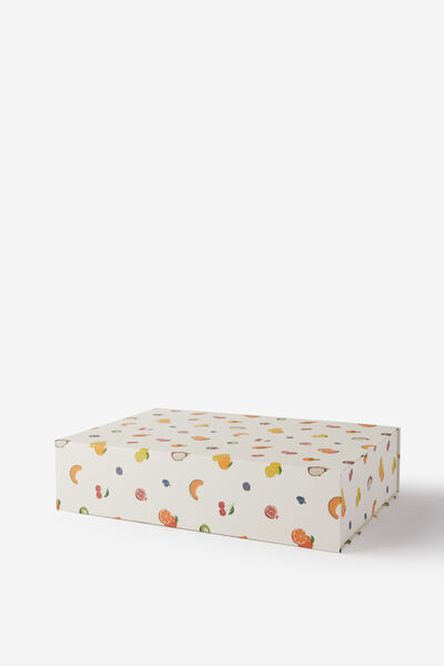Magnetic Flat Pack Box Large, FRUIT SALAD ECRU