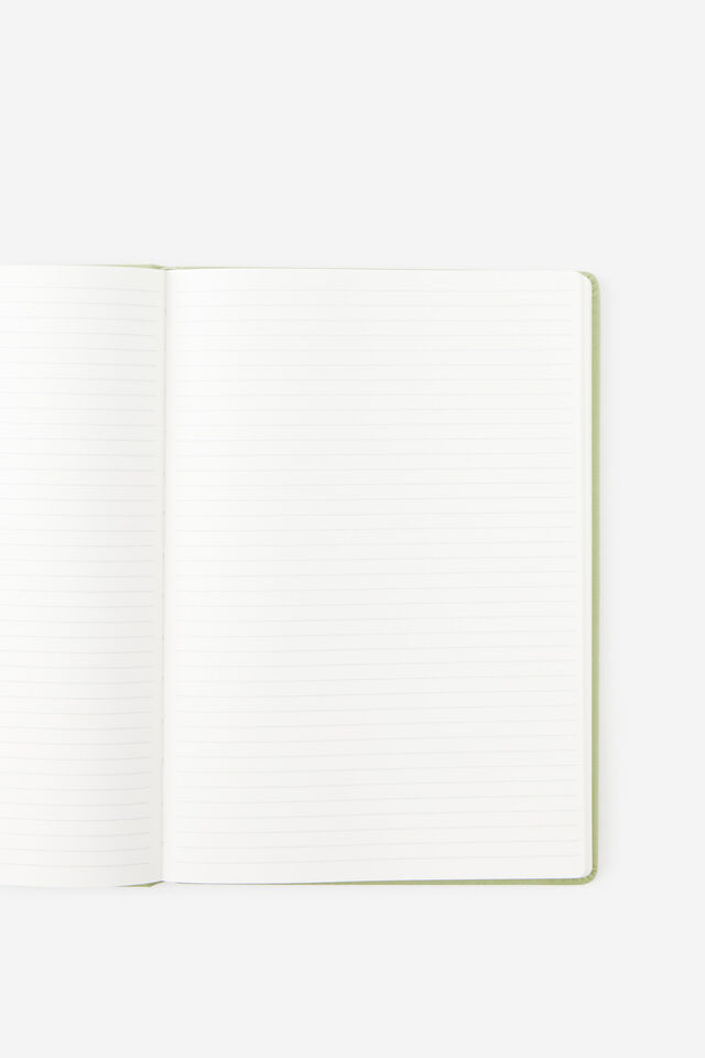 Personalised Metro B5 Hard Lined Notebook, Little Treats Bay Leaf