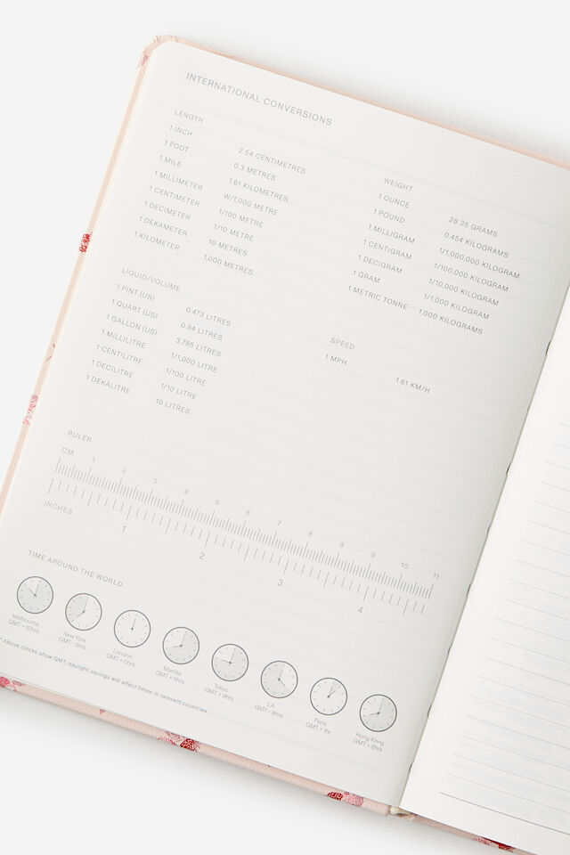 2026 B6 Weekly Hard Metro Diary, Ditsy Pansy Pink Clay