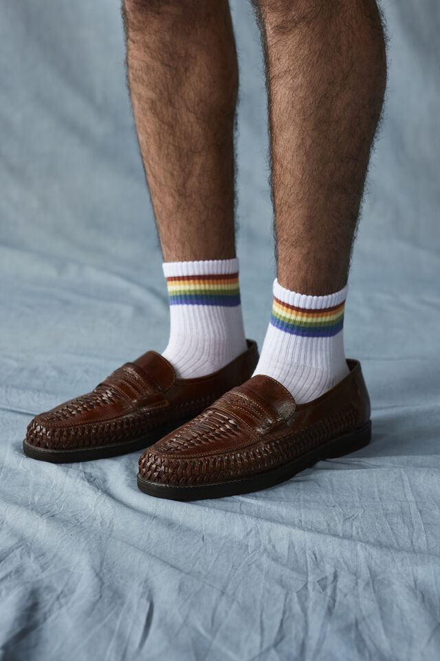 Socks, RAINBOW TUBE WHITE
