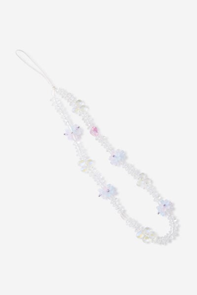 Carried Away Phone Charm Strap, FLORAL / PURPLE