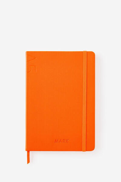 Personalised A5 Hard Lined Notetaker Notebook, LAVA RED