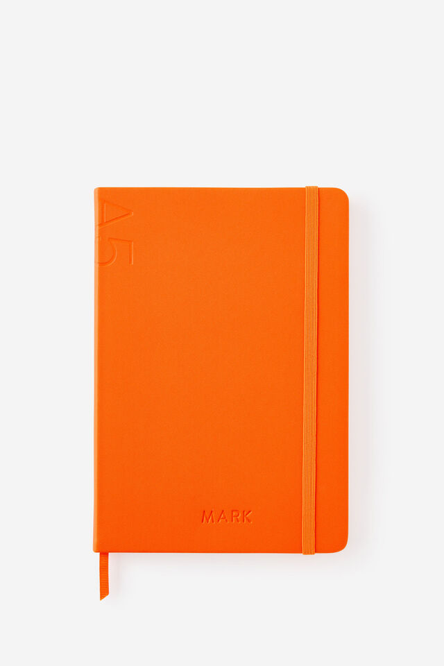 Personalised A5 Hard Lined Notetaker Notebook, LAVA RED