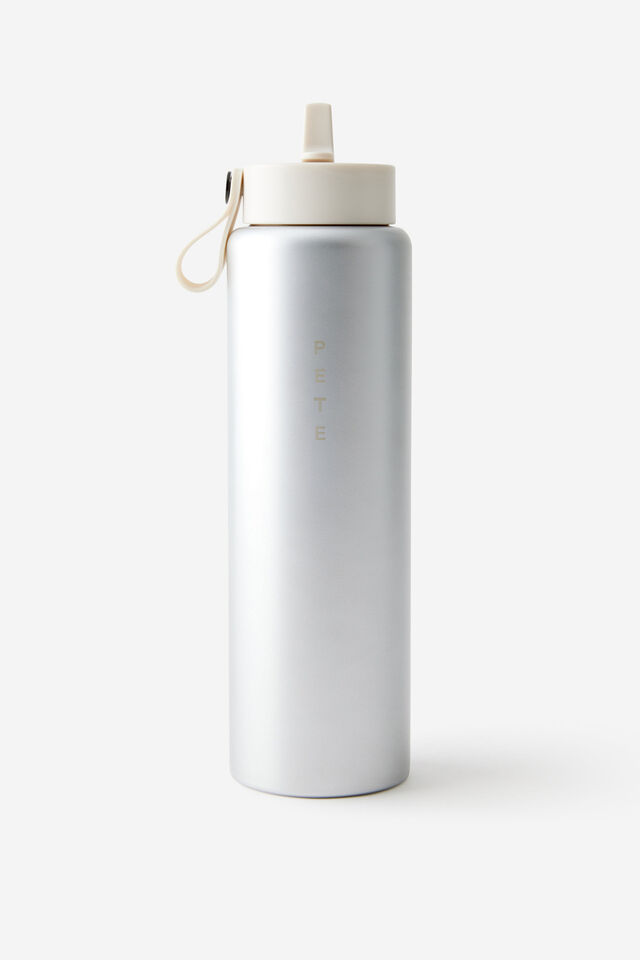 Personalised On The Move 1L Sipper Top, CHROME SILVER