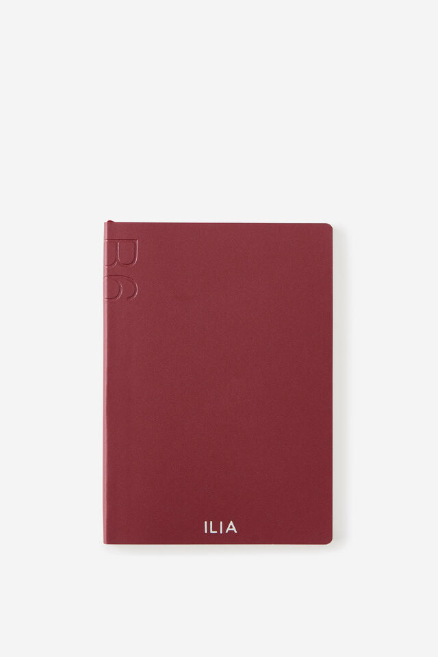 Personalised B6 Soft Cover Lined Notebook, CABERNET