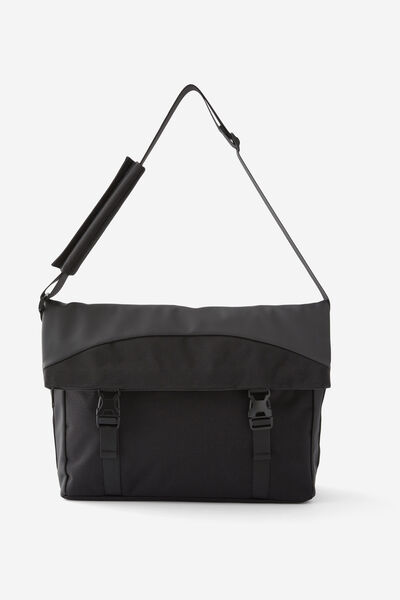 Metro Messenger Satchel, BLACK / METALLIC