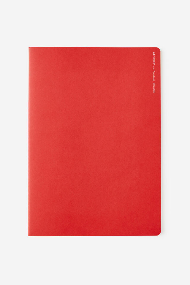 A4 Stitch Notebook, SWEET RED