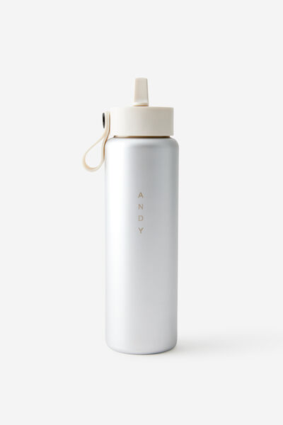 Personalised On The Move 500Ml Sipper Top, CHROME SILVER