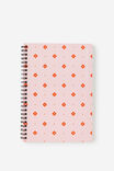 A5 Spiralbound Notebook, STRAWBERRY MILK RETRO DITSY - example image 1