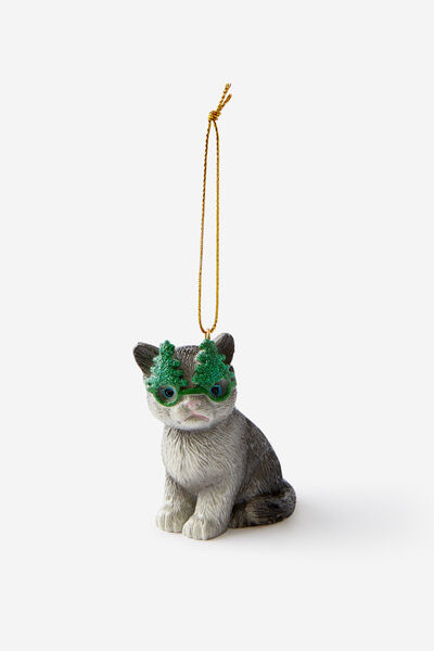 Resin Christmas Ornament, CHRISTMAS TREE CAT
