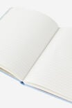 A5 Hard Cover Lined Notebook, BLUE SKIES DEBOSS STRIPE - alternate image 3
