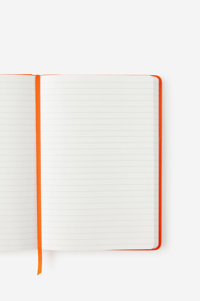 A5 Hard Lined Notetaker Notebook, LAVA RED