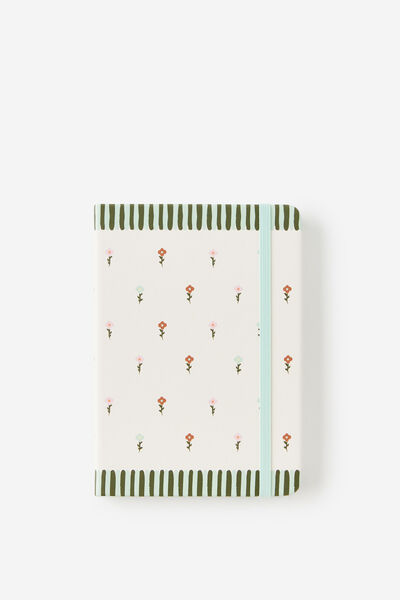 B6 Hard Lined Notetaker Notebook, ECRU DITSY FLORAL