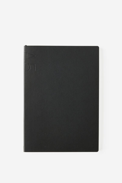 A5 Soft Cover Lined Notebook, BLACK