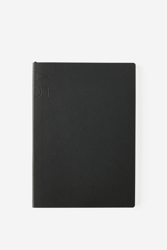 A5 Soft Cover Lined Notebook, BLACK
