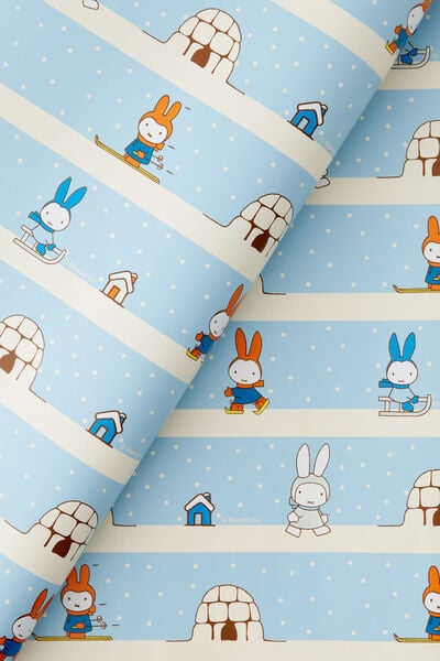 Christmas Wrapping Paper Roll, LCN MIF MIFFY SNOW BUNNY