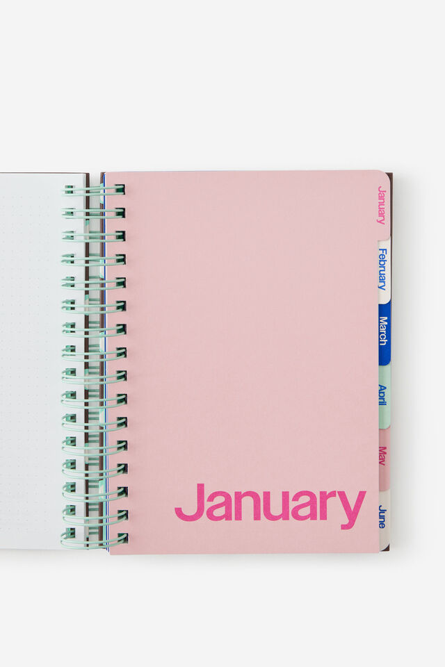 2027 A5 Weekly Bright Days Diary, ESPRESSO POLKA