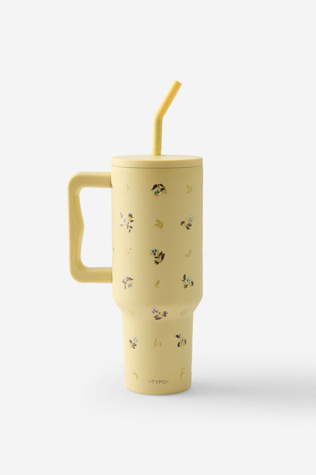 The Traveller Metal Tumbler, DITSY PANSY / LEMON TART