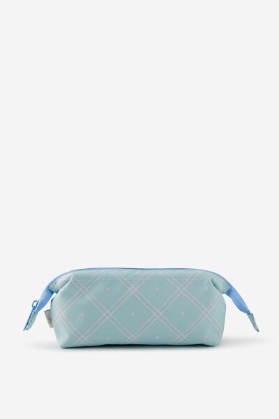 Compact Pencil Case, MINTY GRID