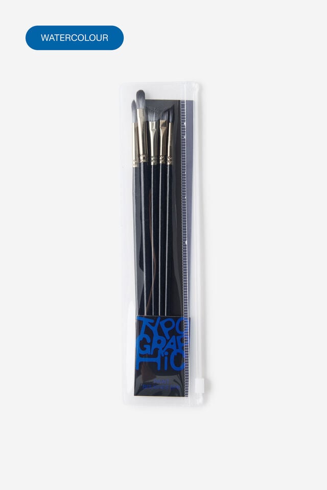 Gouache Paint Brushes 5Pk, MULTI