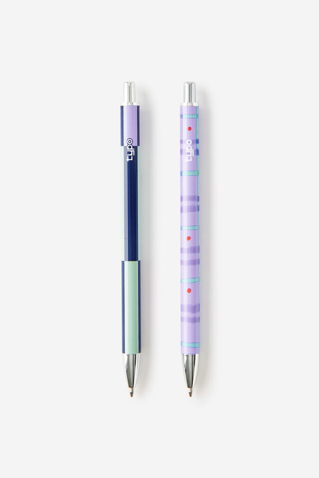Print Play Ballpoint Pen Pack, ORCHID COLOUR BLOCK