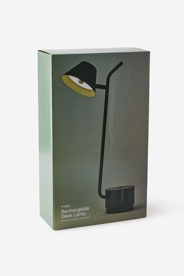 Rechargeable Desk Lamp, TYPO GREEN
