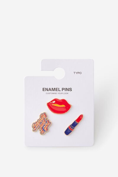 Enamel Pins 3Pack, JUST A GIRL