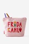 Lcn Embroidered Pencil Case, LCN FRK FRIDA KAHLO PINK TEXTS - alternate image 2
