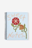 A5 Subject Spiral Lined Notebook, SWEET NOTES - alternate image 1