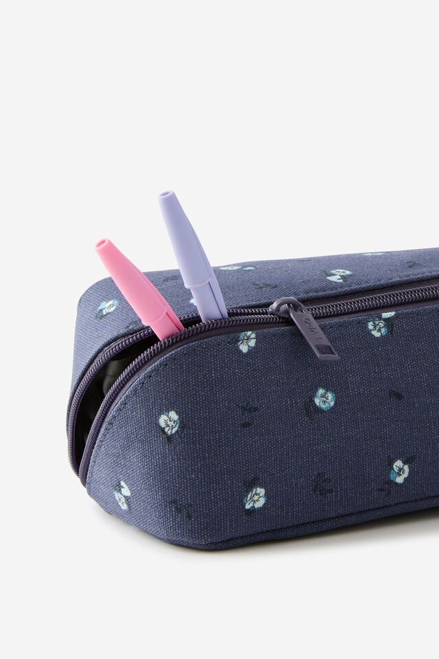 Felix Fold Out Pencil Case, DITSY PANSY MIDNIGHT