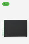 A4 Premium Spiral Sketch Book, BLACK ZING - example image 1