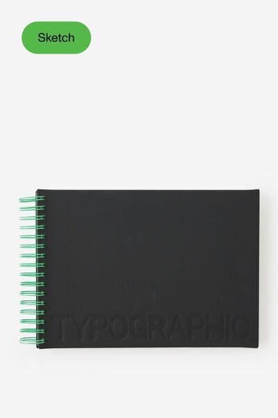 A4 Premium Spiral Sketch Book, BLACK ZING