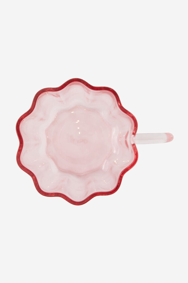 Glass Flower Mug, PINK