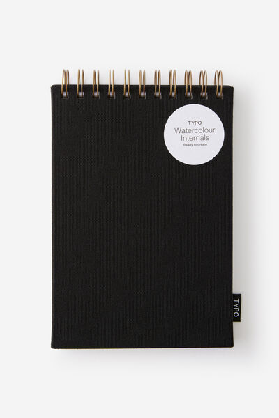 A5 Spiral Watercolour Book, BLACK