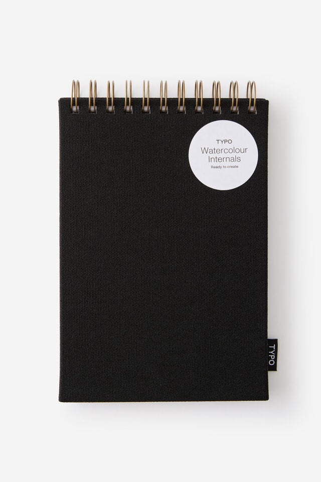 A5 Spiral Watercolour Book, BLACK