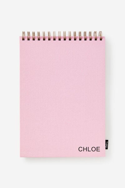 Personalised A4 Spiral Sketch Book, BLOSSOM PINK