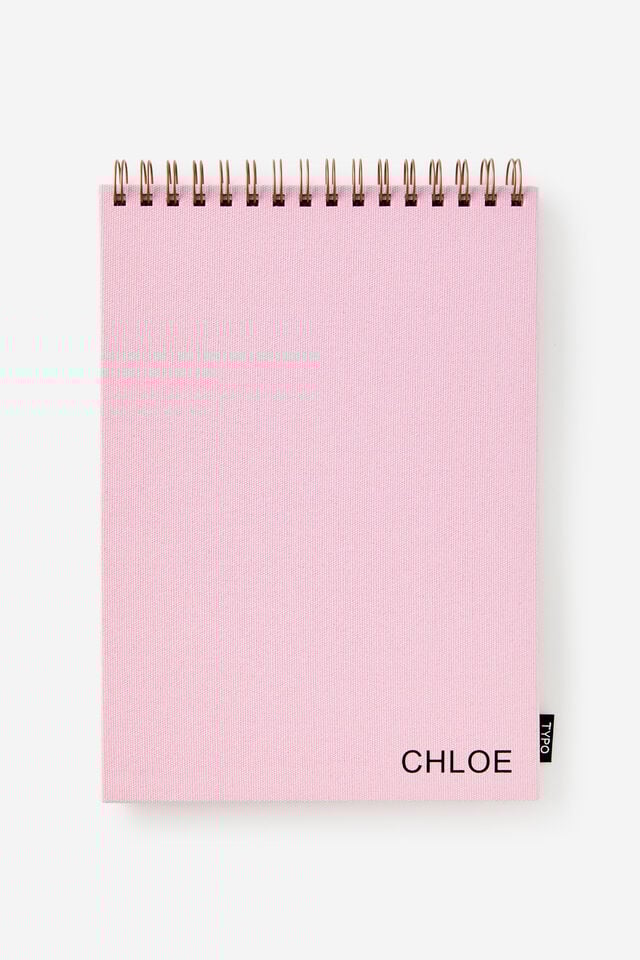 Personalised A4 Spiral Sketch Book, BLOSSOM PINK