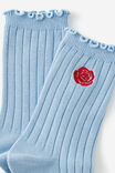 Mid Crew Socks, ROSE EMB - alternate image 2