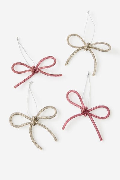 Mini Ornament Pack, PINK AND SILVER
