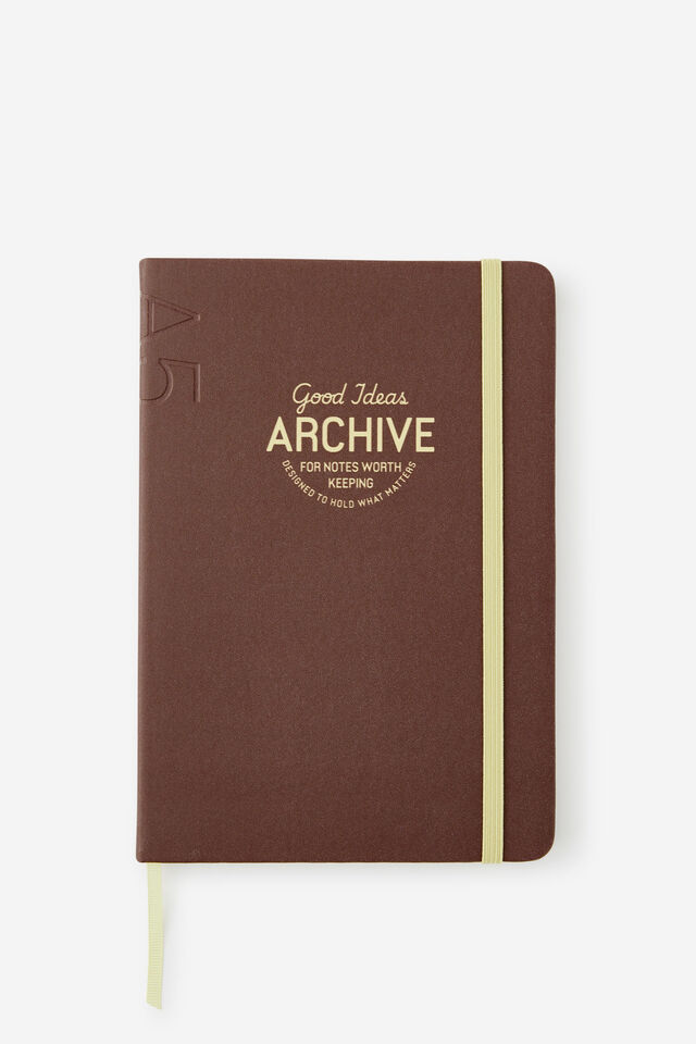 A5 Hard Lined Notetaker Notebook, ESPRESSO GOOD IDEAS
