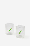 Set Of 2 Glass Icon Tumblers, DIRTY MARTINI - example image 1
