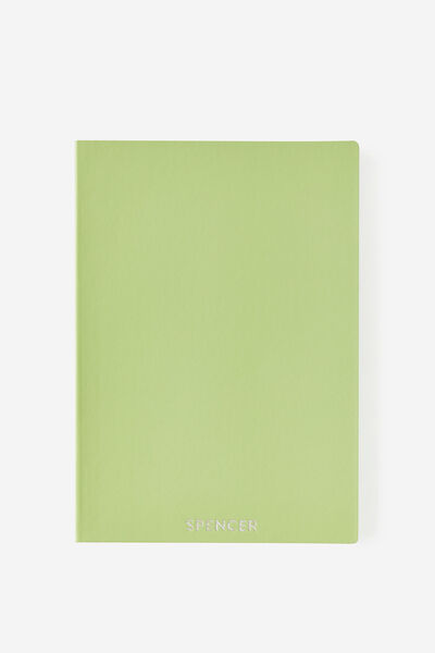 Personalised Metro B5 Soft Lined Notebook, Bay Leaf