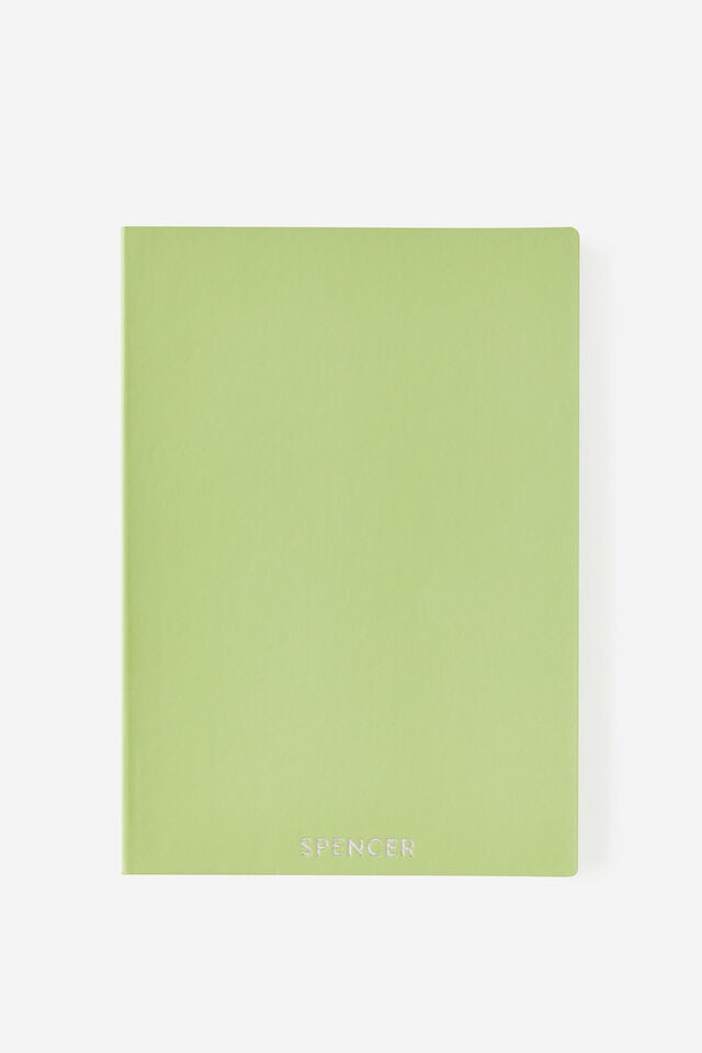 Personalised Metro B5 Soft Lined Notebook, Bay Leaf