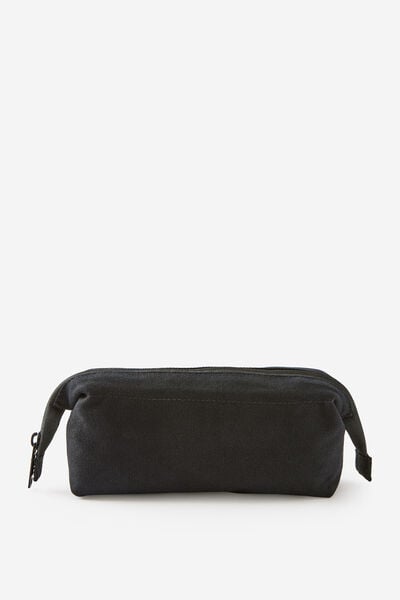 Compact Canvas Pencil Case, BLACK