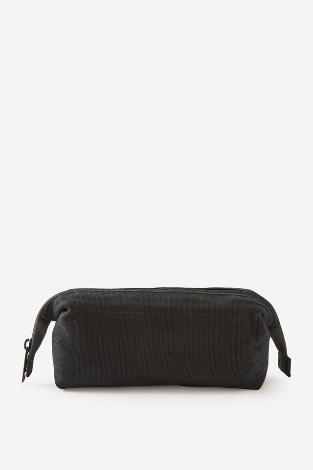 Compact Canvas Pencil Case, BLACK