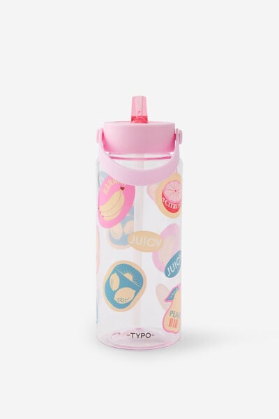 The Big Sipper Drink Bottle, FRUIT STICKER / BLOSSOM PINK