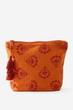 Tassel Pencil Case, FLORAL REPEAT BURNT ORANGE - alternate image 1