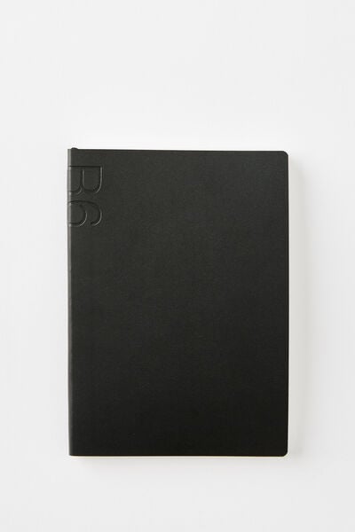 B6 Soft Cover Plain Notebook, BLACK