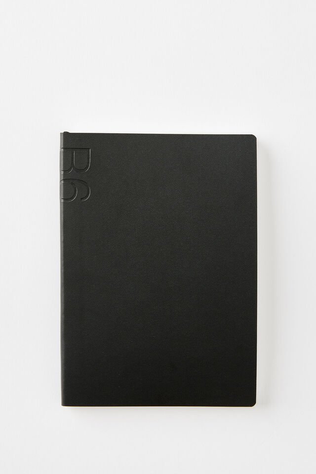 B6 Soft Cover Plain Notebook, BLACK